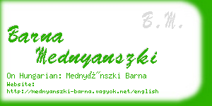 barna mednyanszki business card